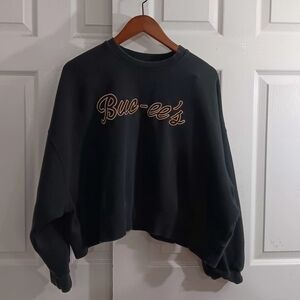 Buc-ee’s Women's L Crewneck Cropped Pullover Long Sleeve Sweatshirt Spelled Out